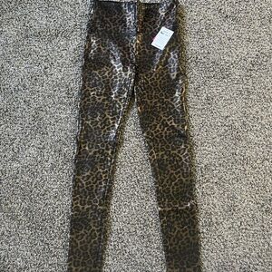 SPANX Faux Leather Leopard Leggings